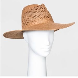 Straw Wide Brim Fedora Hat